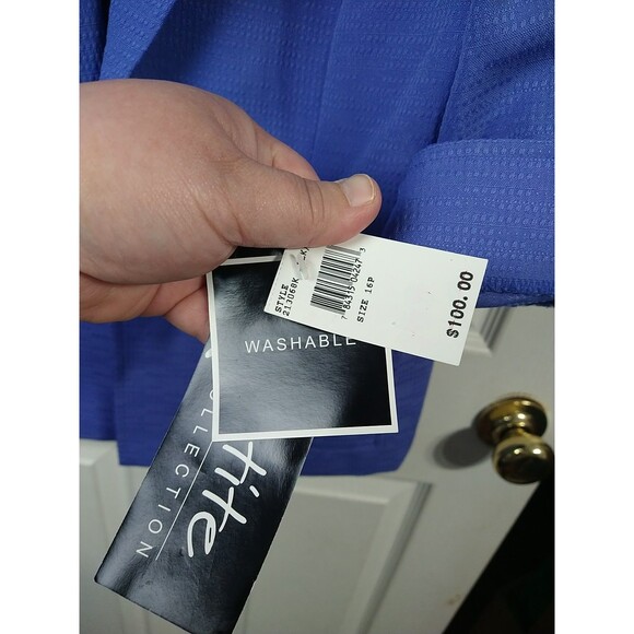 K Petite Collection Woman 16P Purple Open Pocket Blazer 3/4 Slit Cuff Sleeve... - Picture 7 of 8